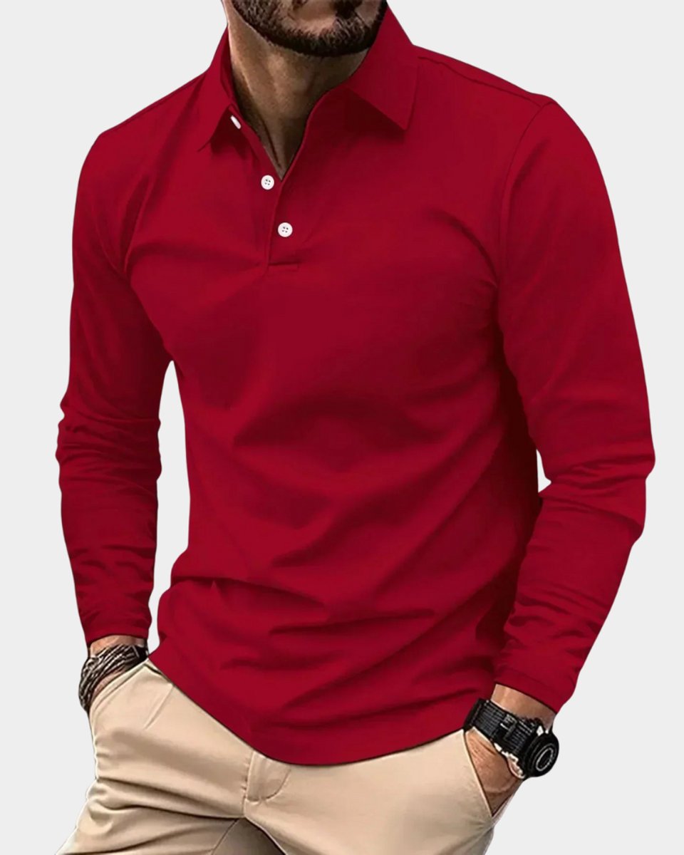 Dominik Slim-Fit Long-Sleeve Polo Shirt