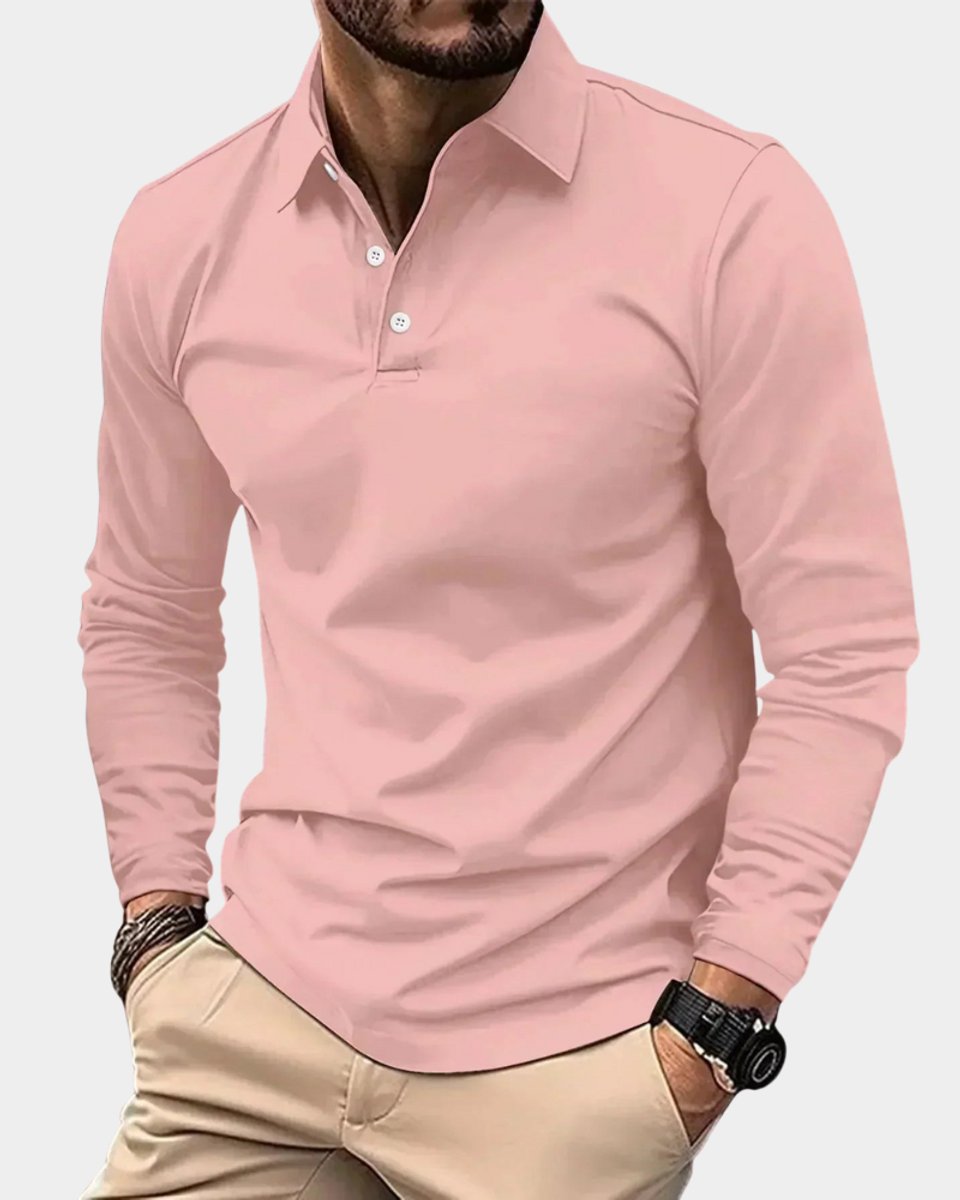 Dominik Slim-Fit Long-Sleeve Polo Shirt