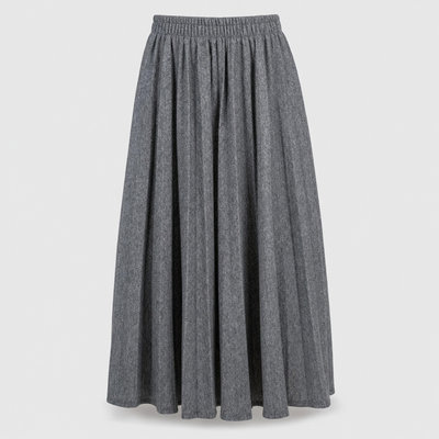 Marlowe pleated wool-touch midi skirt in charcoal, product shot