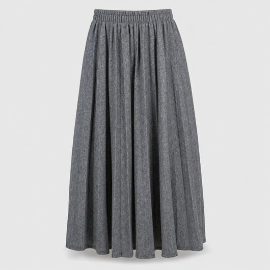Marlowe pleated wool-touch midi skirt in charcoal, product shot