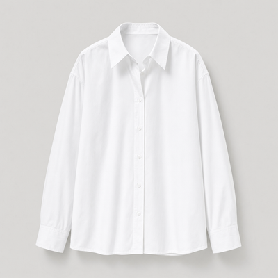 Tarrant cotton shirt in plain white, product shot