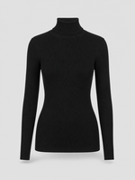 Penrose fine knit turtleneck in black, product shot