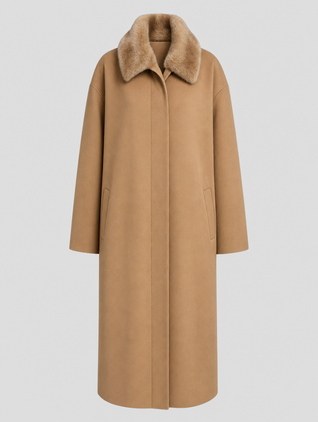 Harlyn Fur Collar Wool Coat