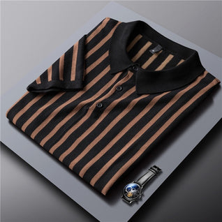 Ravello Striped Viscose Polo Shirt - Lightweight, Soft and Breathable