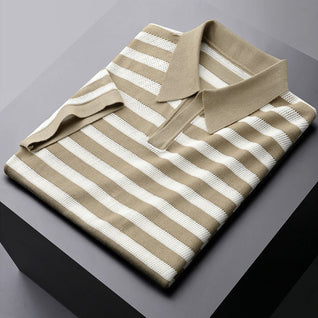 Harlow Striped Viscose Polo Shirt – Soft, Breathable Everyday Style
