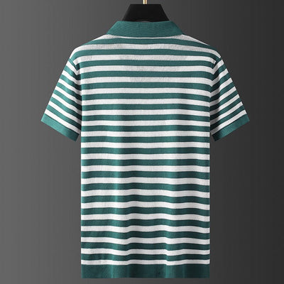 Harlow Striped Viscose Polo Shirt – Soft, Breathable Everyday Style