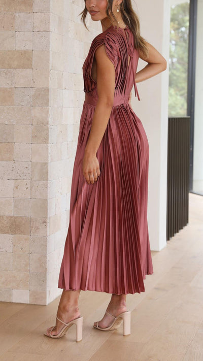 Tie Front Pleated Midi Dress – Casual Summer Dress | Juliette
