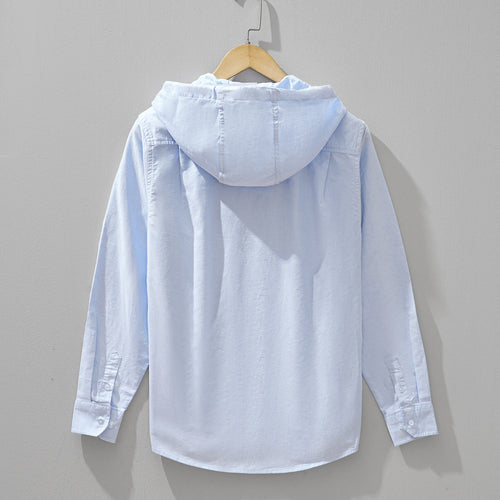 Cassian Linen-Cotton Hooded Shirt - Lightweight, Breathable Comfort