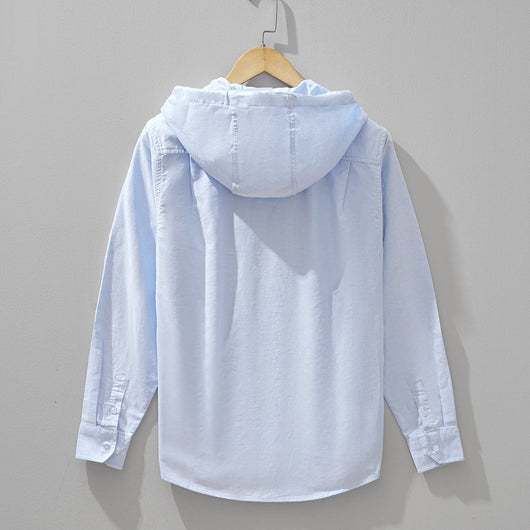 Cassian Linen-Cotton Hooded Shirt - Lightweight, Breathable Comfort
