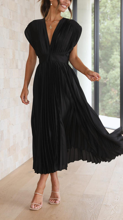 Tie Front Pleated Midi Dress – Casual Summer Dress | Juliette