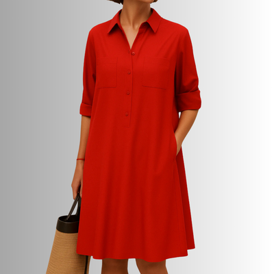 Button-Down A-Line Dress – Elegant Dress | Sophia