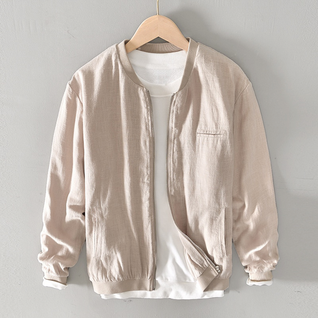 Gellini Linen-Cotton Blend Zip-Up Jacket