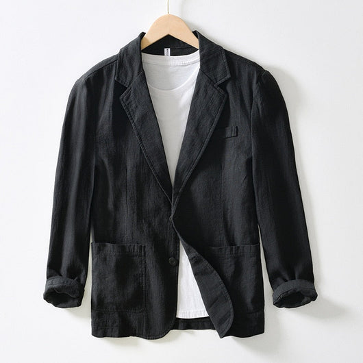 Cavendish Linen Blazer with Classic Notched Lapel