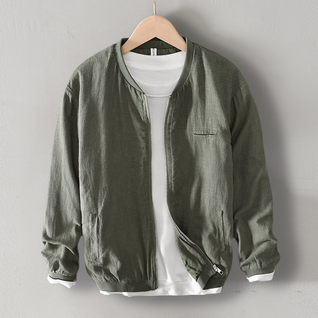 Gellini Linen-Cotton Blend Zip-Up Jacket