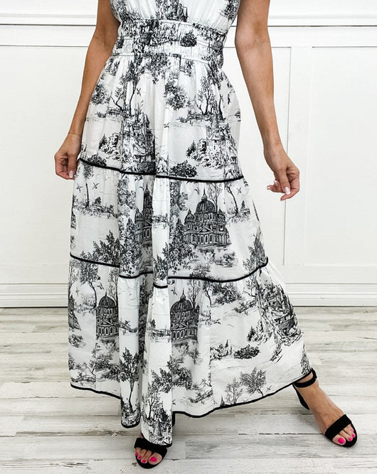 Printed Tiered Maxi Dress – Casual Dress | Eliana