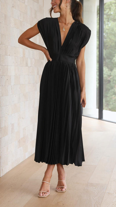 Tie Front Pleated Midi Dress – Casual Summer Dress | Juliette