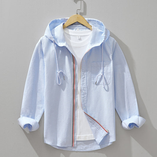 Cassian Linen-Cotton Hooded Shirt - Lightweight, Breathable Comfort