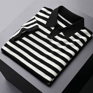 Harlow Striped Viscose Polo Shirt – Soft, Breathable Everyday Style