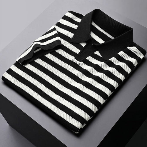 Harlow Striped Viscose Polo Shirt – Soft, Breathable Everyday Style