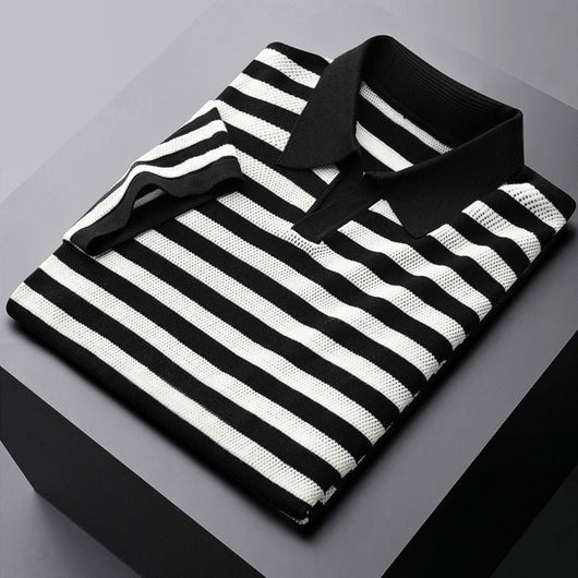 Harlow Striped Viscose Polo Shirt – Soft, Breathable Everyday Style