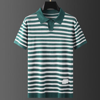 Harlow Striped Viscose Polo Shirt – Soft, Breathable Everyday Style