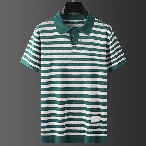 Harlow Striped Viscose Polo Shirt – Soft, Breathable Everyday Style