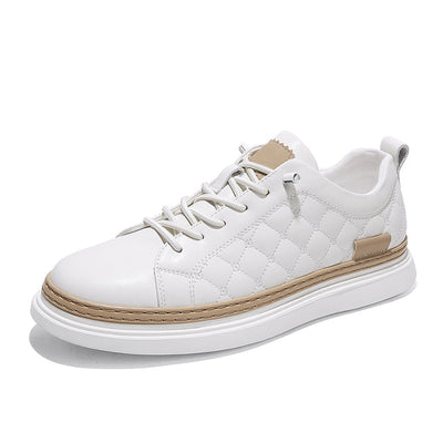 Carlow Leather Lace-Up Sneakers in a Classic Checkered Pattern