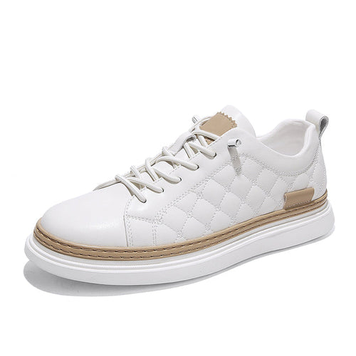 Carlow Leather Lace-Up Sneakers in a Classic Checkered Pattern
