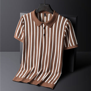 Ravello Striped Viscose Polo Shirt - Lightweight, Soft and Breathable