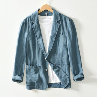 Cavendish Linen Blazer with Classic Notched Lapel