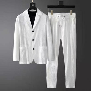Hudson Men's Polyester Leisure Blazer and Pants Set – Casual Comfort, Weekend Ready