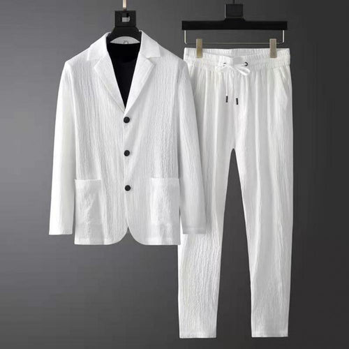 Hudson Men's Polyester Leisure Blazer and Pants Set – Casual Comfort, Weekend Ready