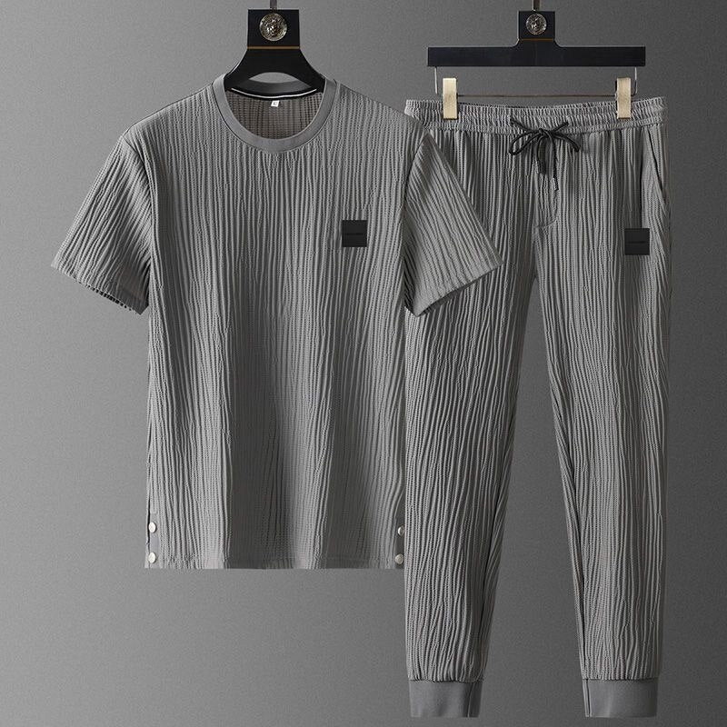 Harbor Cotton-Blend Short-Sleeve Jogger Set - Cozy Comfort for Everyday Wear