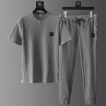 Harbor Cotton-Blend Short-Sleeve Jogger Set - Cozy Comfort for Everyday Wear