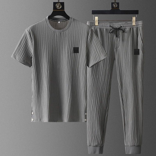 Harbor Cotton-Blend Short-Sleeve Jogger Set - Cozy Comfort for Everyday Wear