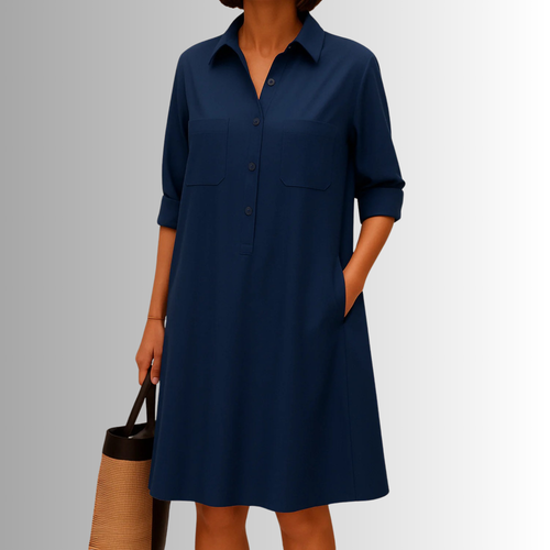 Button-Down A-Line Dress – Elegant Dress | Sophia