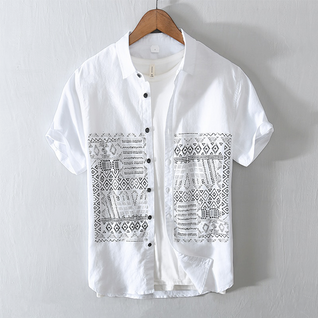 Santori Linen Short-Sleeve Shirt - Lightweight, Breathable Everyday Wear