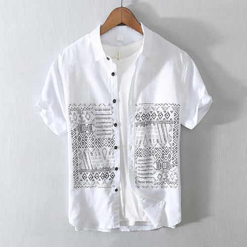 Santori Linen Short-Sleeve Shirt - Lightweight, Breathable Everyday Wear