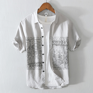 Santori Linen Short-Sleeve Shirt - Lightweight, Breathable Everyday Wear