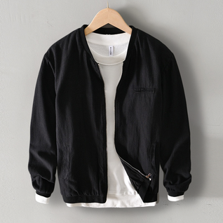 Gellini Linen-Cotton Blend Zip-Up Jacket