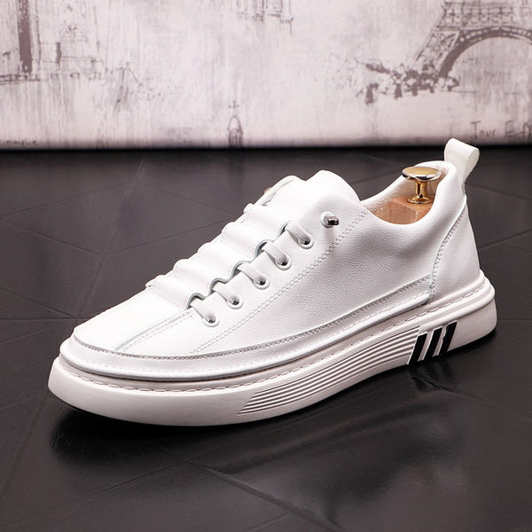Hudson Premium Leather Lace-Up Sneakers