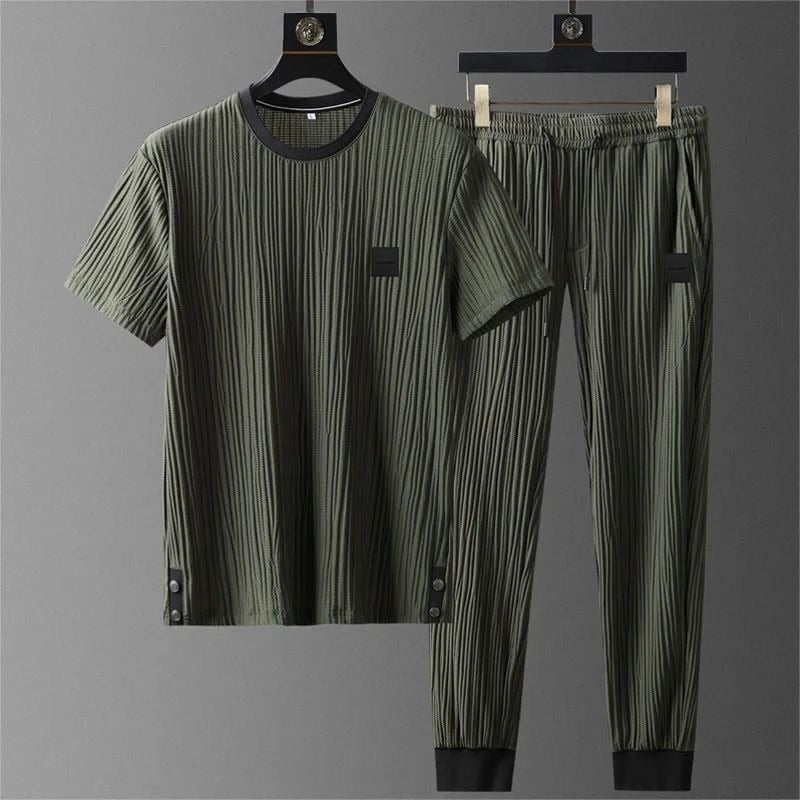 Harbor Cotton-Blend Short-Sleeve Jogger Set - Cozy Comfort for Everyday Wear