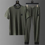 Harbor Cotton-Blend Short-Sleeve Jogger Set - Cozy Comfort for Everyday Wear