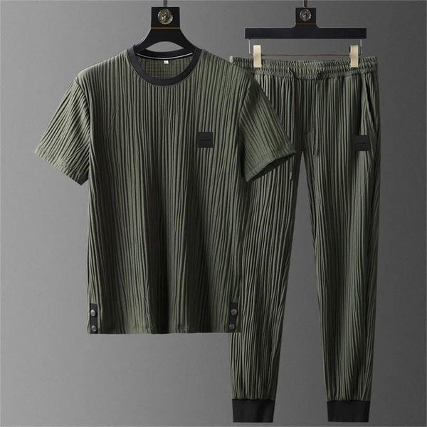 Harbor Cotton-Blend Short-Sleeve Jogger Set - Cozy Comfort for Everyday Wear
