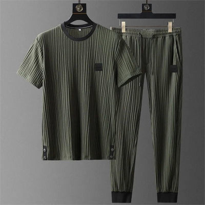 Harbor Cotton-Blend Short-Sleeve Jogger Set - Cozy Comfort for Everyday Wear