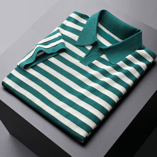 Harlow Striped Viscose Polo Shirt – Soft, Breathable Everyday Style