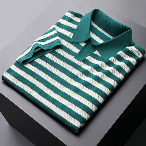 Harlow Striped Viscose Polo Shirt – Soft, Breathable Everyday Style