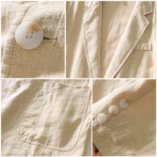 Cavendish Linen Blazer with Classic Notched Lapel