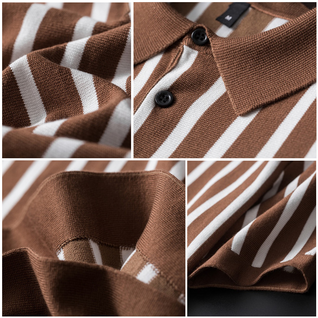 Ravello Striped Viscose Polo Shirt - Lightweight, Soft and Breathable