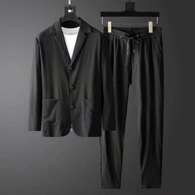 Hudson Men's Polyester Leisure Blazer and Pants Set – Casual Comfort, Weekend Ready
